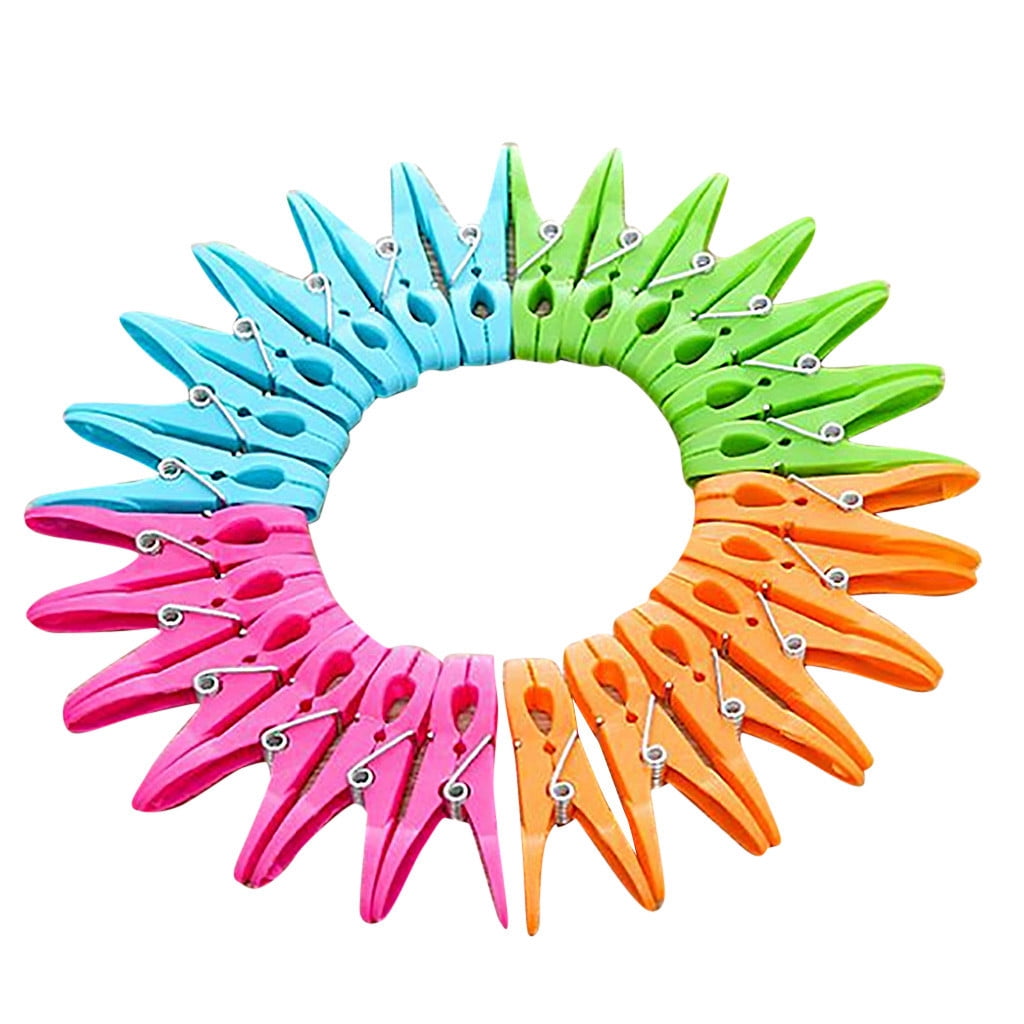 Darzheoy Colorful Plastic Clothespins, Heavy Duty Laundry Clothes Pins Clips with Springs, Air-Drying Clothing Pin Set (24 Pack) 48 Pack Multicolor - Image 7