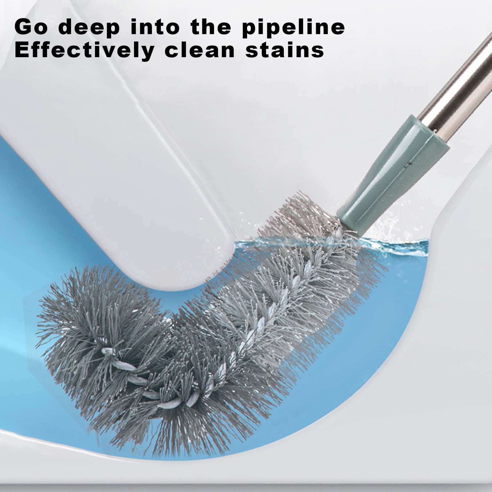 Kdkad Toilet Brush, Curved Design Angled Cleaner Brush Scrubber for Deep Cleaning, Long Plastic Handle and Flexible Bristles Bathroom Toilet Bowl Brush 20×4.5 in Green - Image 7