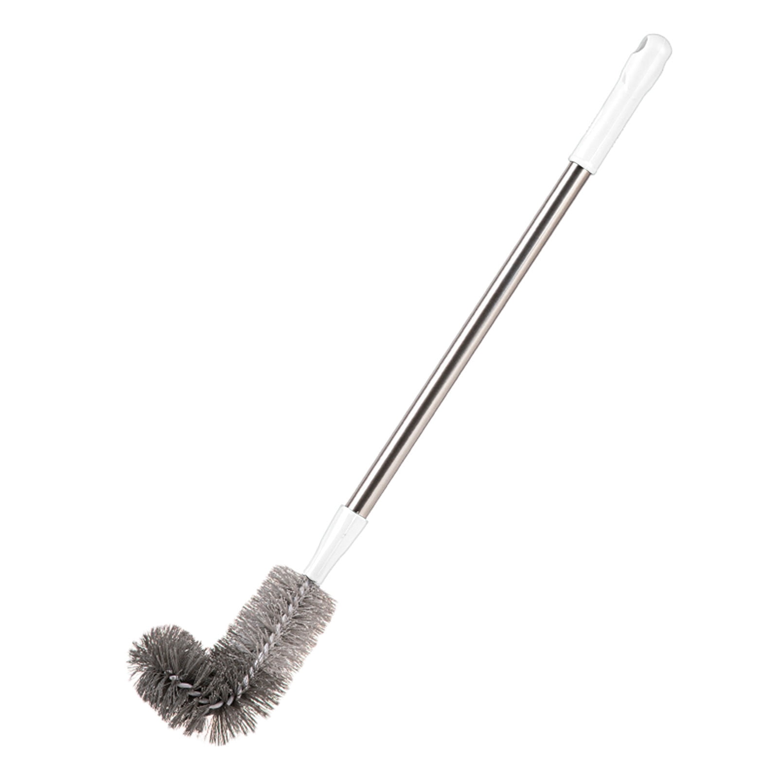 Kdkad Toilet Brush, Curved Design Angled Cleaner Brush Scrubber for Deep Cleaning, Long Plastic Handle and Flexible Bristles Bathroom Toilet Bowl Brush 20×4.5 in White - Image 2