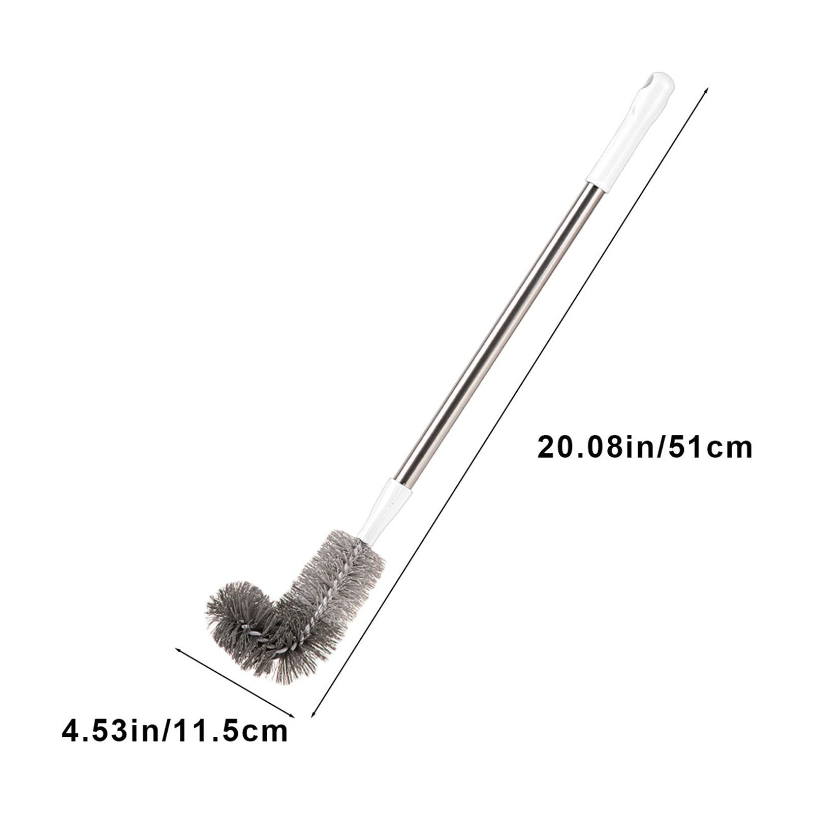 Kdkad Toilet Brush, Curved Design Angled Cleaner Brush Scrubber for Deep Cleaning, Long Plastic Handle and Flexible Bristles Bathroom Toilet Bowl Brush 20×4.5 in White - Image 3
