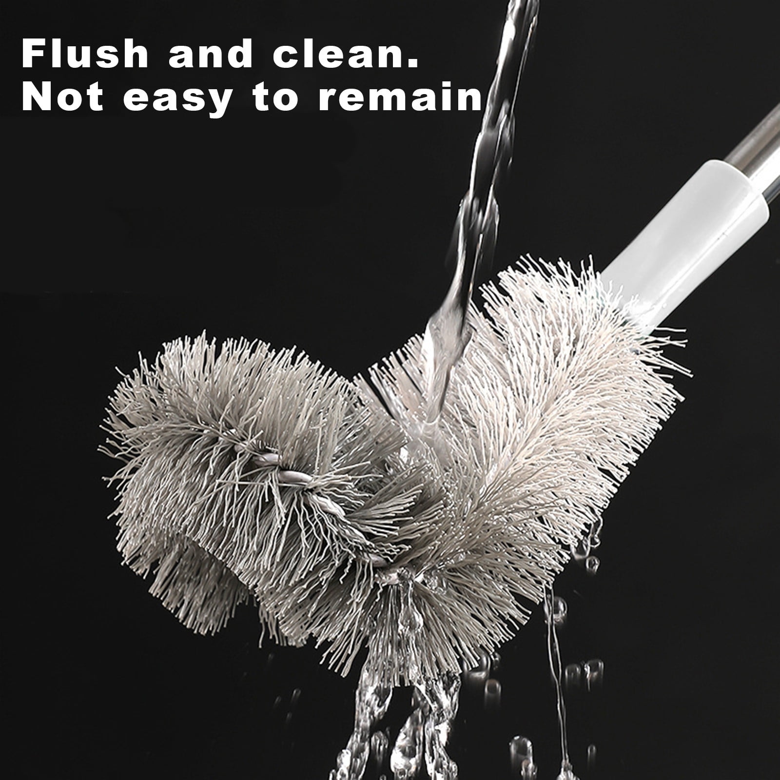 Kdkad Toilet Brush, Curved Design Angled Cleaner Brush Scrubber for Deep Cleaning, Long Plastic Handle and Flexible Bristles Bathroom Toilet Bowl Brush 20×4.5 in White - Image 4