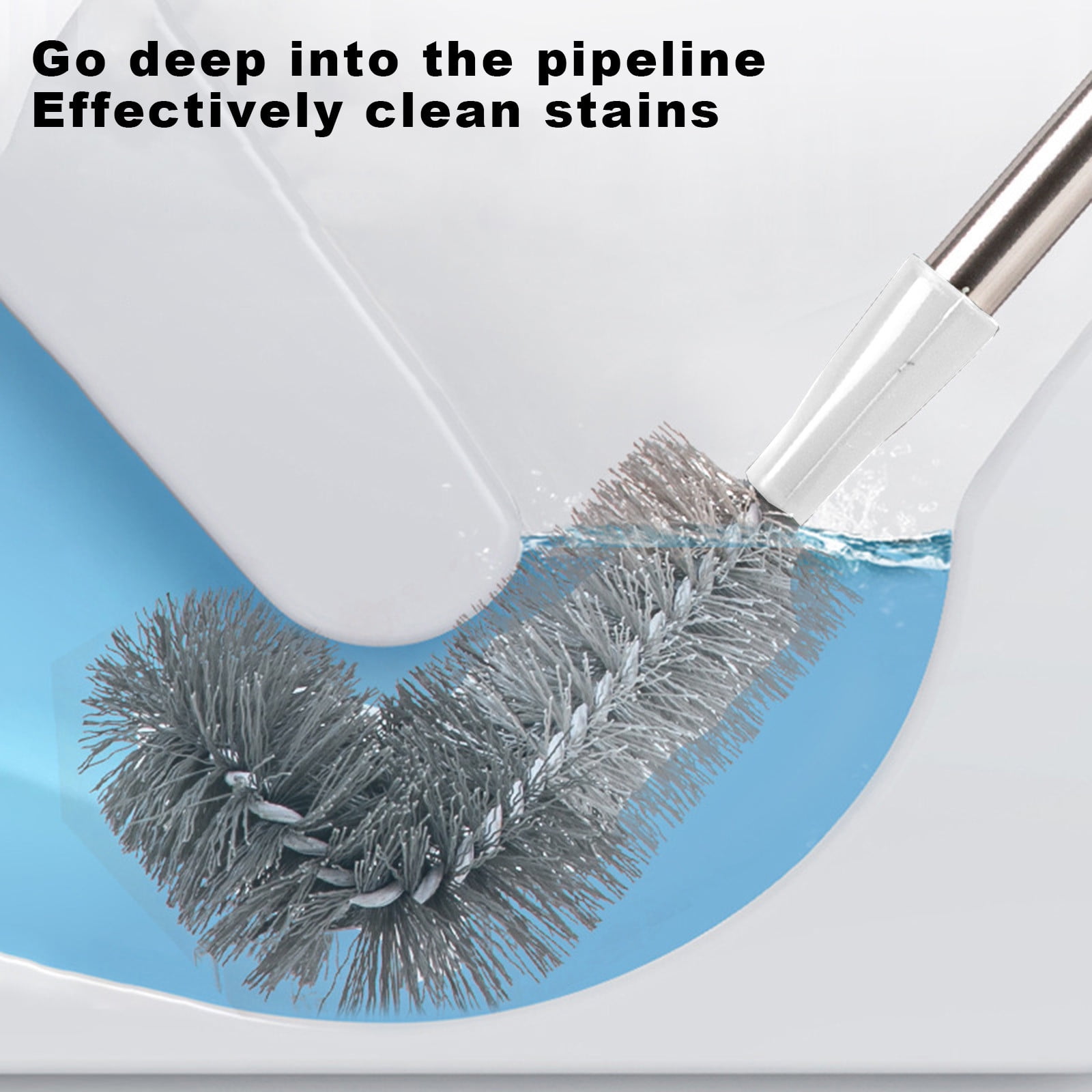 Kdkad Toilet Brush, Curved Design Angled Cleaner Brush Scrubber for Deep Cleaning, Long Plastic Handle and Flexible Bristles Bathroom Toilet Bowl Brush 20×4.5 in White - Image 7