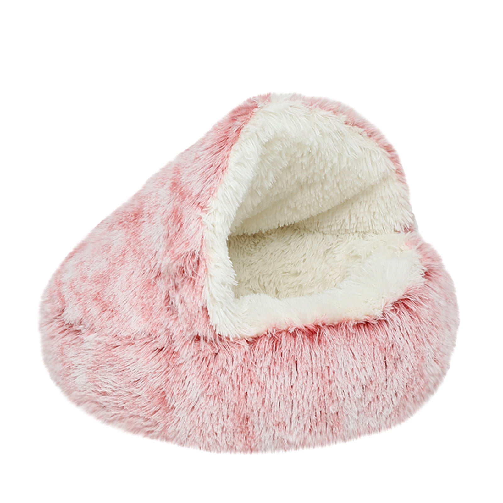 Darzheoy Calming Dog Beds & Cat Cave Bed with Hooded Cover, Removable Washable Round Beds for Small Medium Pets, Anti-Slip Plush Coved Bed for Pet (20