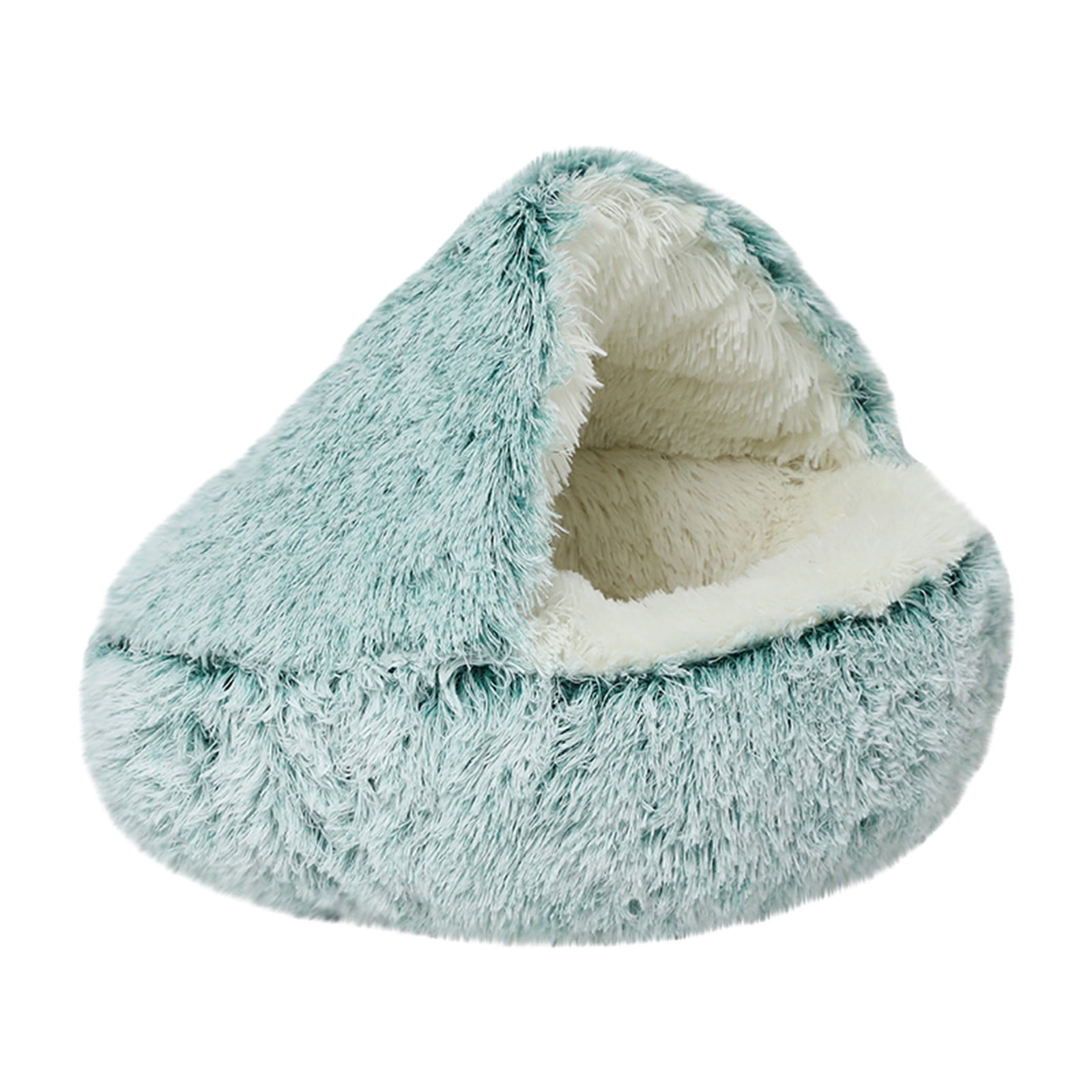 Darzheoy Calming Dog Beds & Cat Cave Bed with Hooded Cover, Removable Washable Round Beds for Small Medium Pets, Anti-Slip Plush Coved Bed for Pet (20