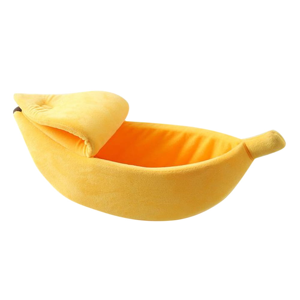 Darzheoy Banana Pet Bed, Cute Funny Fruit Bed with Removable Cushion for Dogs, Indoor Cats, Rabbits, Small Animals Yellow - Image 1