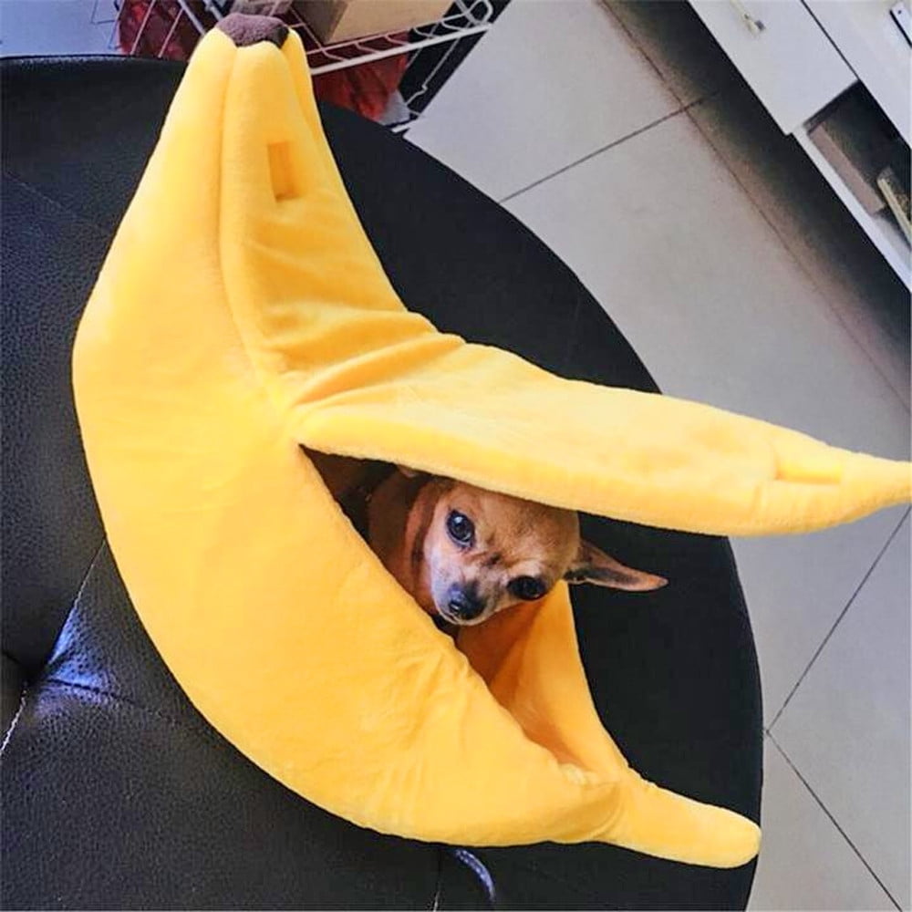 Darzheoy Banana Pet Bed, Cute Funny Fruit Bed with Removable Cushion for Dogs, Indoor Cats, Rabbits, Small Animals Yellow - Image 3