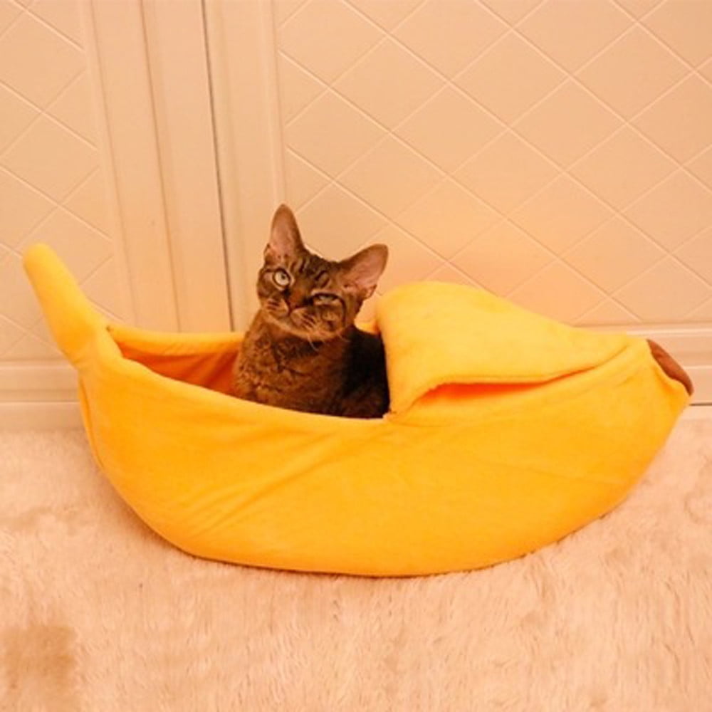 Darzheoy Banana Pet Bed, Cute Funny Fruit Bed with Removable Cushion for Dogs, Indoor Cats, Rabbits, Small Animals Yellow - Image 4