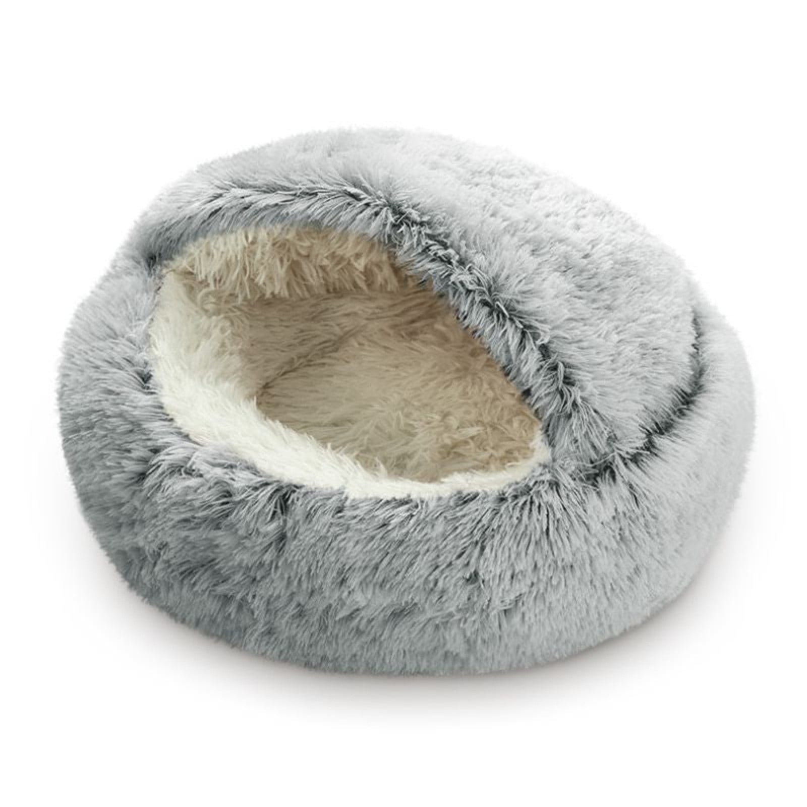Darzheoy Cat Bed Round Plush Hooded Cat Bed Cave, for Indoor Cats or Small Dog Beds, Calming Pet Beds Calm Anti-nxiety Dog Bed, Waterproof Bottom Washable (16