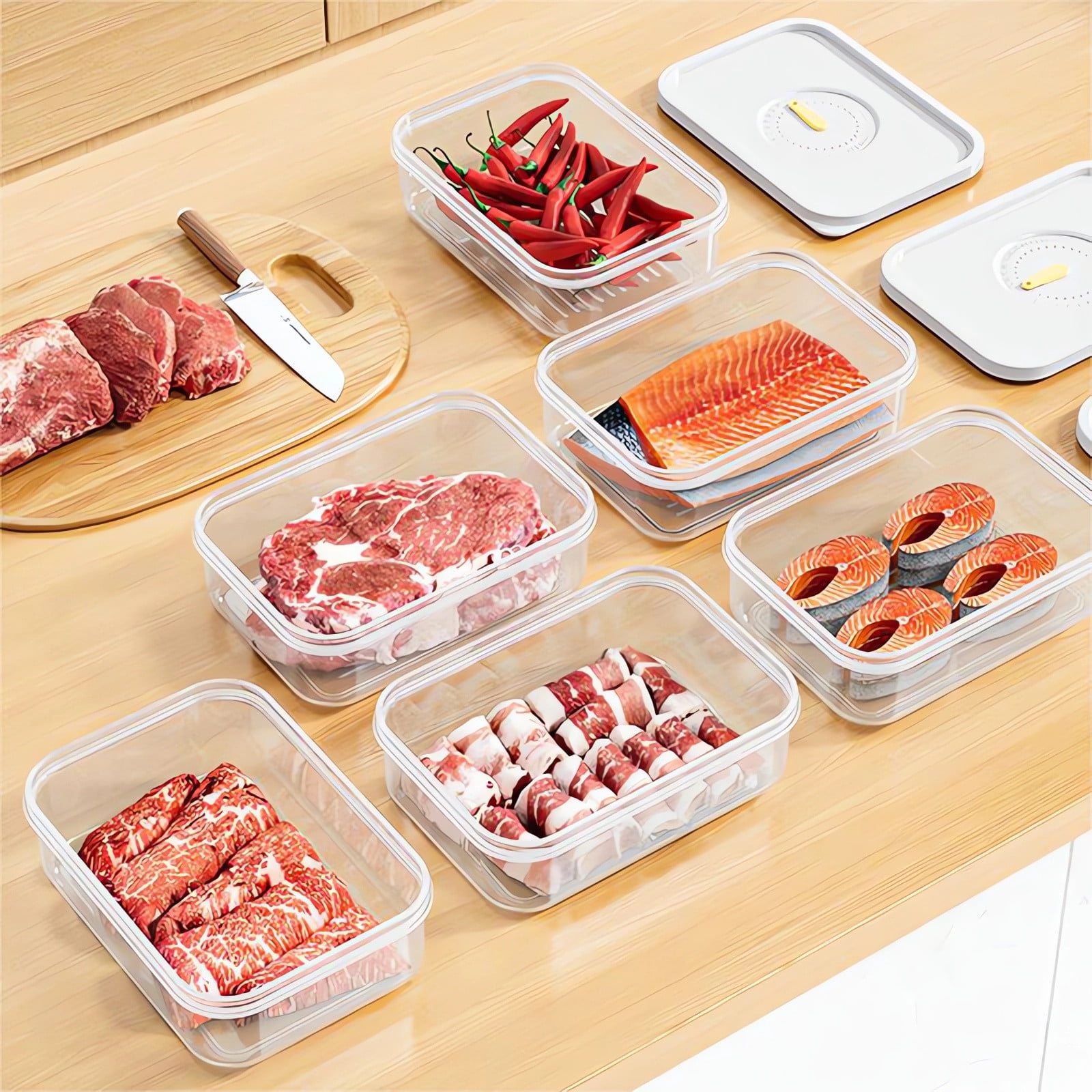 Kdkad Meat Container for Fridge, Lunch Meat Container for Refrigerator Organizers and Storage - Stackable Food Storage Boxes with Lids Cheese Keep Box for Fridge Airtight Organizer - Image 2