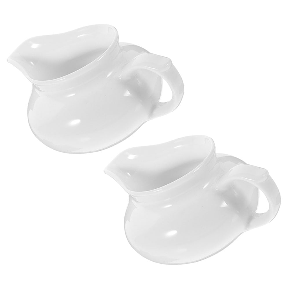 YARNOW Set of 2 Ceramic Gravy Boats with Handle, Portable Sauce Dispensers for Kitchen and Dining Table - Image 3