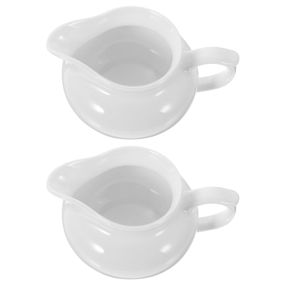 YARNOW Set of 2 Ceramic Gravy Boats with Handle, Portable Sauce Dispensers for Kitchen and Dining Table - Image 4