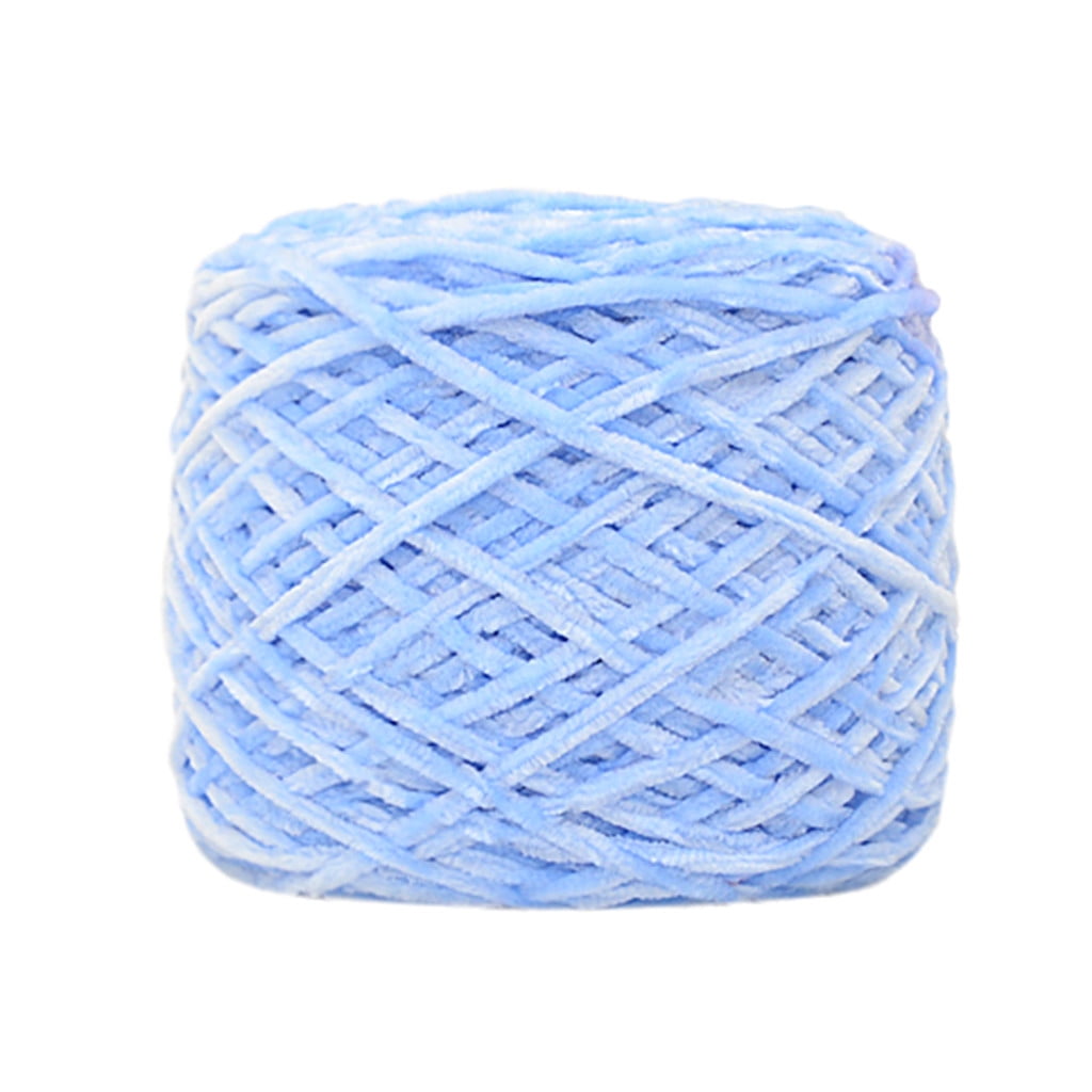 Chmadoxn DIY Velvet Chenille Yarn,Bulky Luxury Chenille Yarn for Crochet Hat Scarf Bule - Image 1