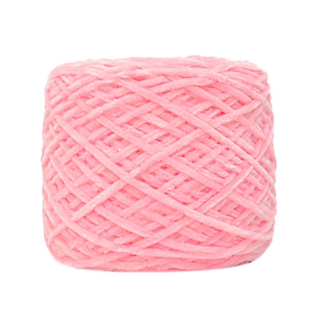 Chmadoxn DIY Velvet Chenille Yarn,Bulky Luxury Chenille Yarn for Crochet Hat Scarf Pink - Image 1