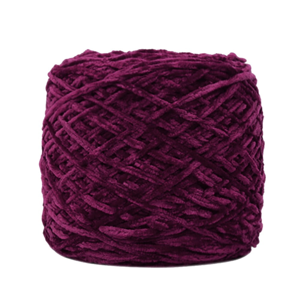 Chmadoxn DIY Velvet Chenille Yarn,Bulky Luxury Chenille Yarn for Crochet Hat Scarf Wine - Image 1