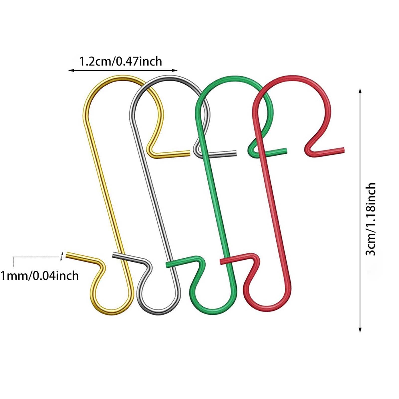 AYktou 50 Pack Christmas Ornament Hooks 0.47*1.18in Stainless Steel S-Shaped Hangers for Christmas Tree Decoration Christmas Stocking Balls Christmas Ornaments,Gold - Image 2