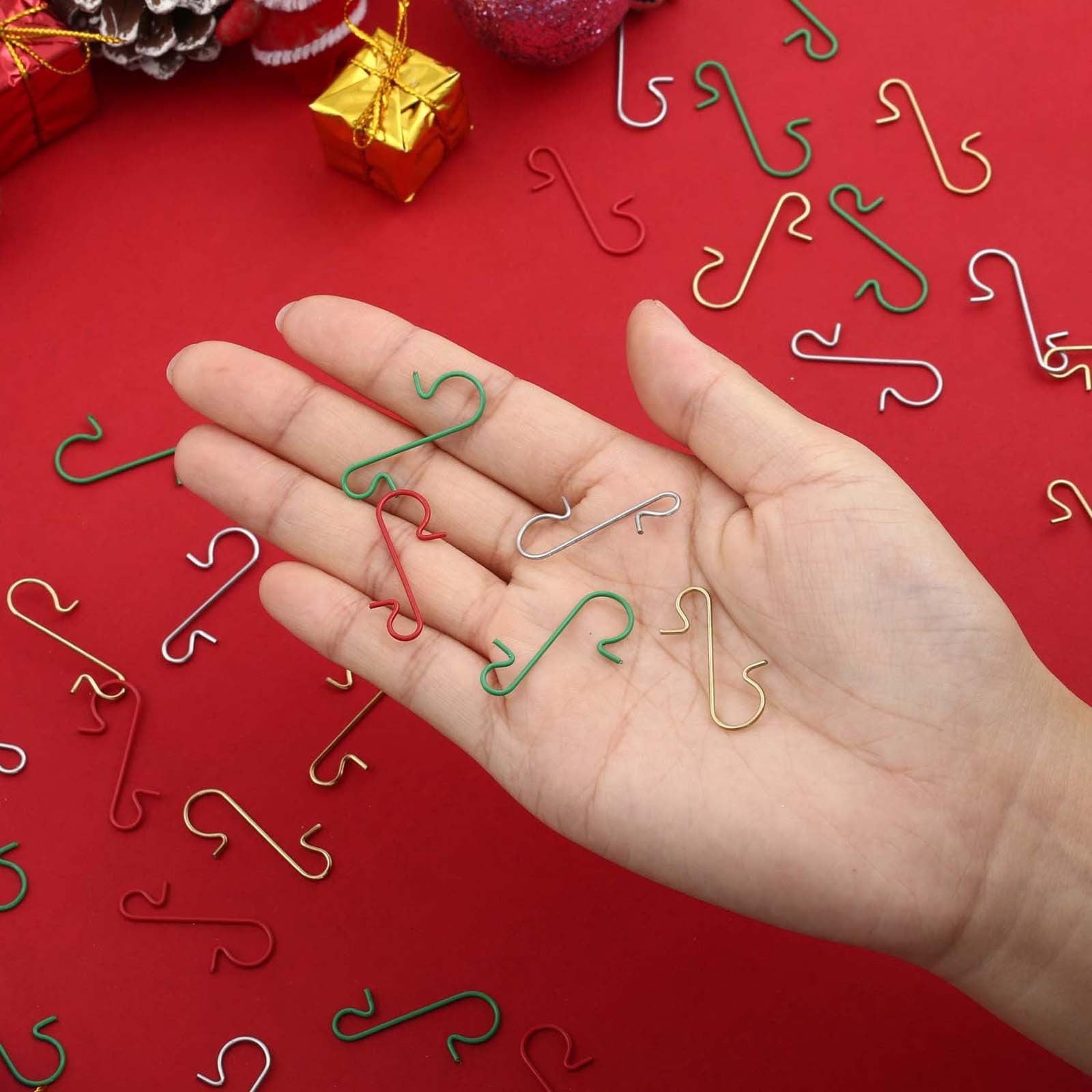 AYktou 50 Pack Christmas Ornament Hooks 0.47*1.18in Stainless Steel S-Shaped Hangers for Christmas Tree Decoration Christmas Stocking Balls Christmas Ornaments,Gold - Image 5