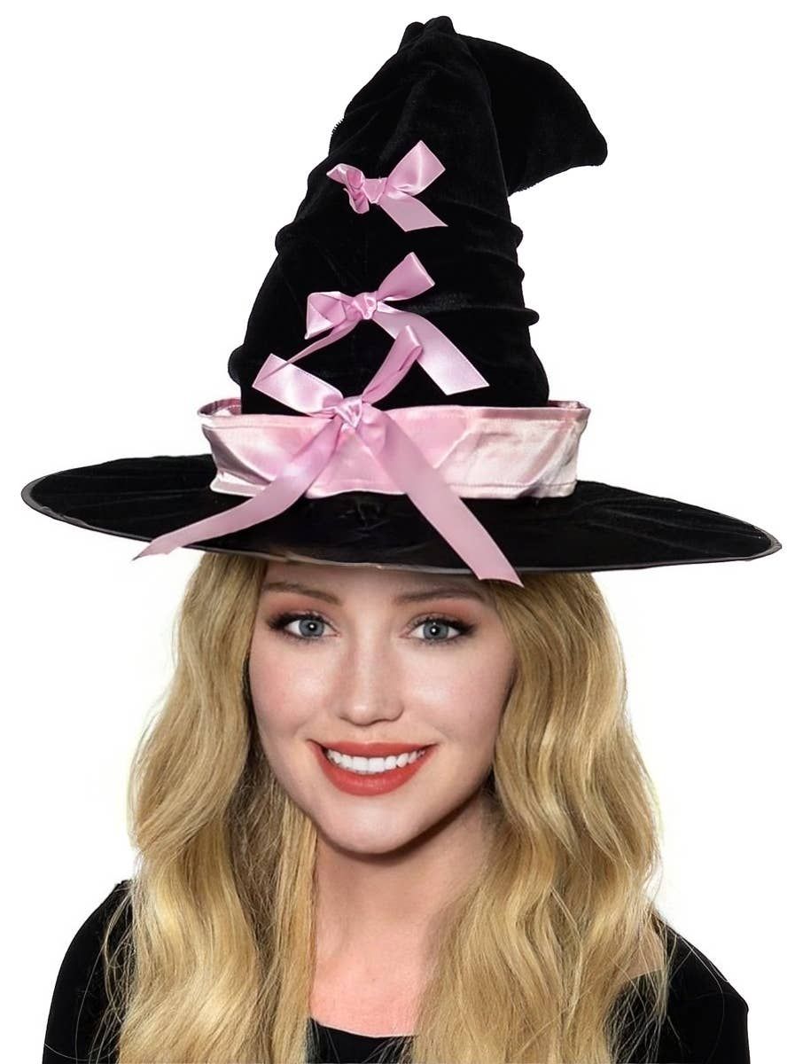 Crooked Pretty Witch Halloween Hat - Image 1