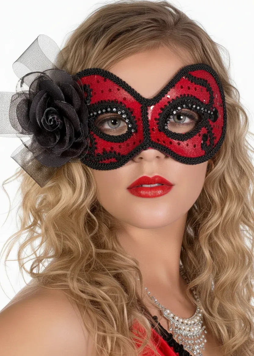 Glittering Senorita Red Masquerade Mask - Image 1