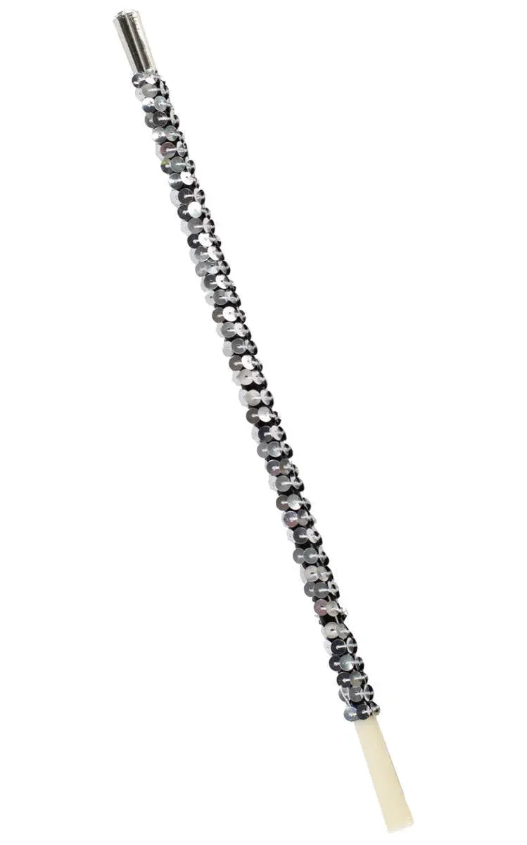 Sequinned Silver Roaring 20s Cigarette Holder - Image 1
