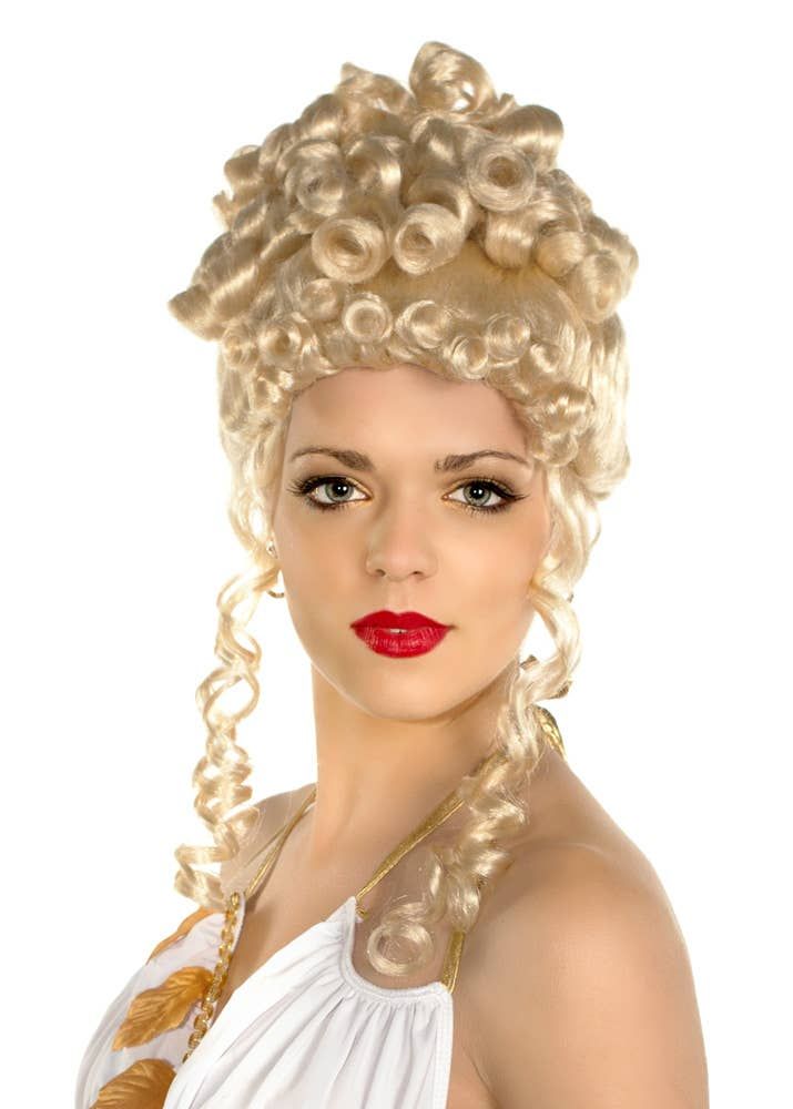 Roman Empress Womens Golden Blonde Costume Wig - Image 1