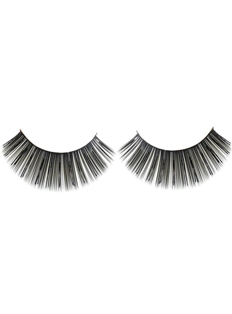 Long Black False Eyelashes with Tinsel Highlights - Image 1