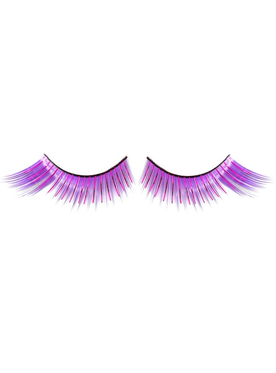 Winged Purple False Eyelashes with Tinsel Highlights - Image 1