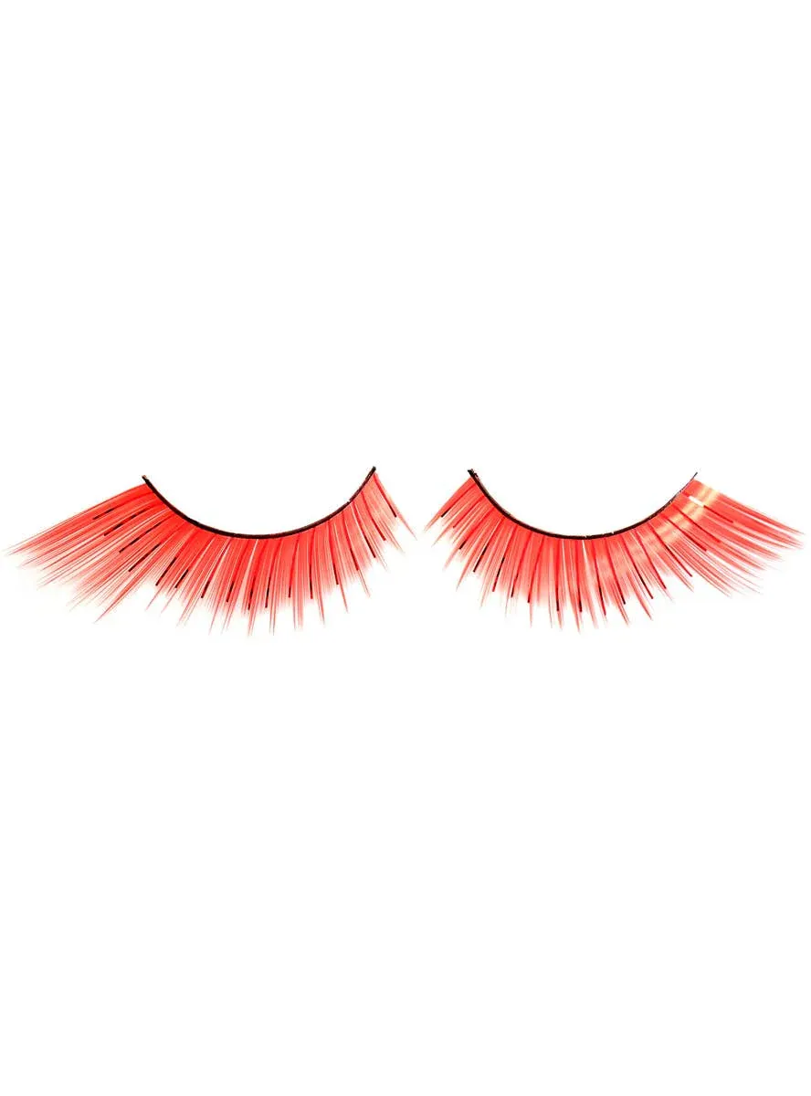 Winged Red False Eyelashes with Tinsel Highlights - Image 1