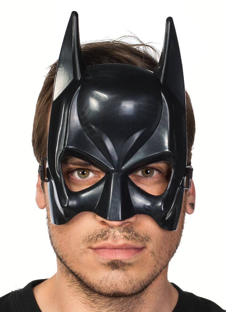 Bat Hero Mens Black Costume Mask - Image 1