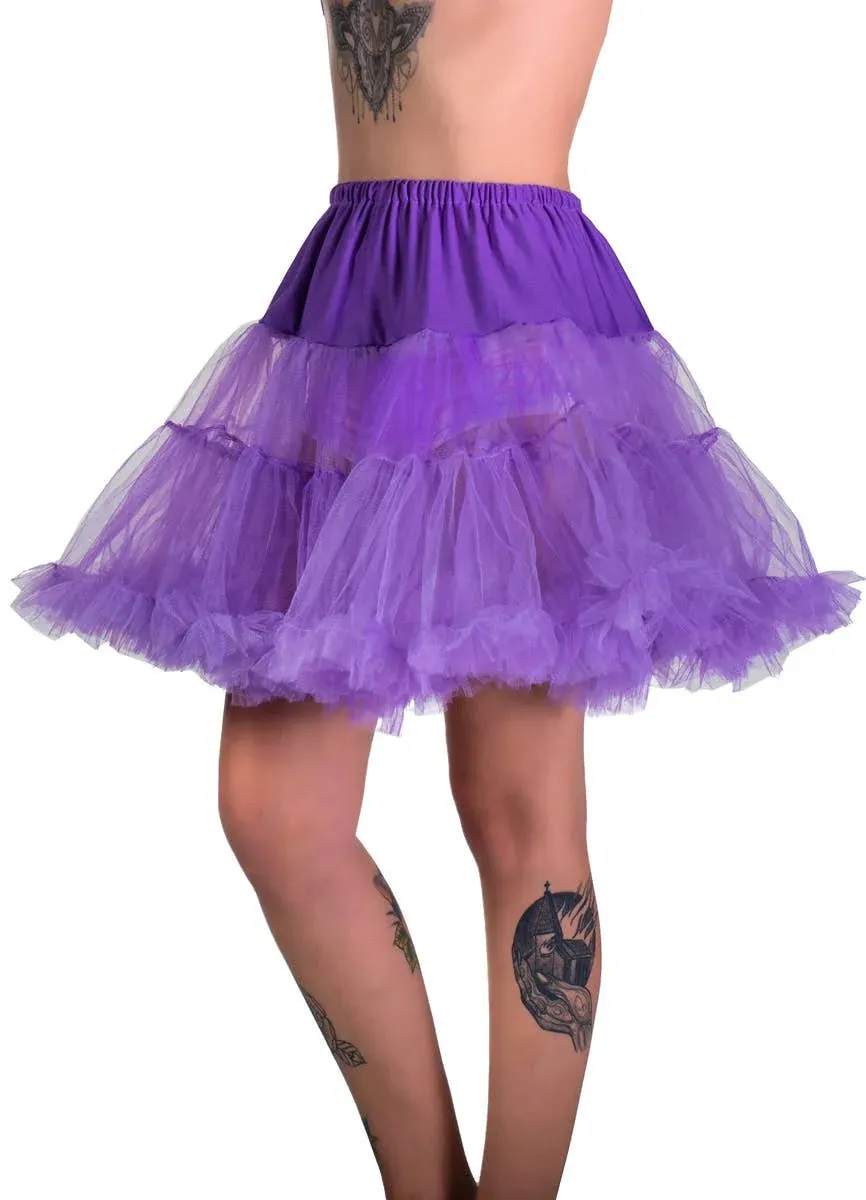 Fluffy Purple Thigh Length Costume Petticoat - Image 1