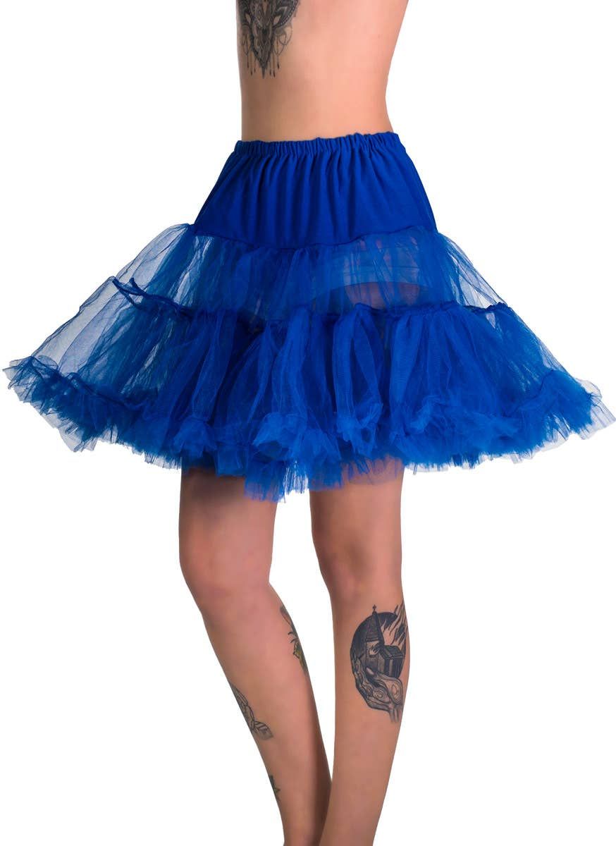 Fluffy Royal Blue Thigh Length Costume Petticoat - Image 1