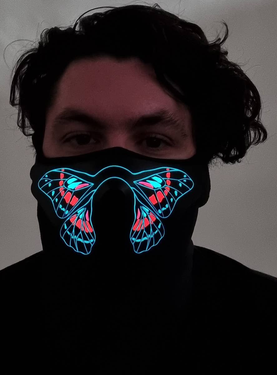 Butterfly Deluxe Sound Activated Light Up Mask - Image 1