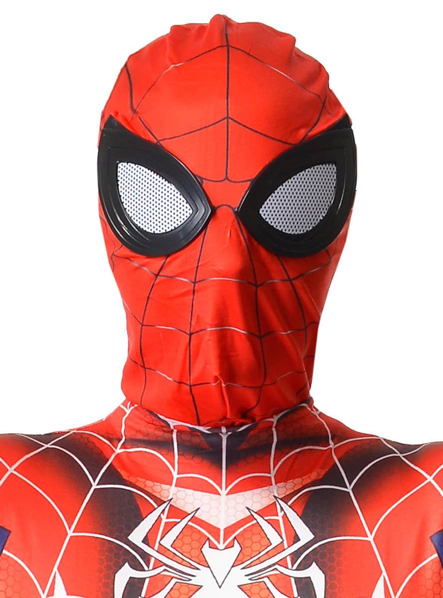 Spider Hero Mens Red and Black Costume Mask - Image 1