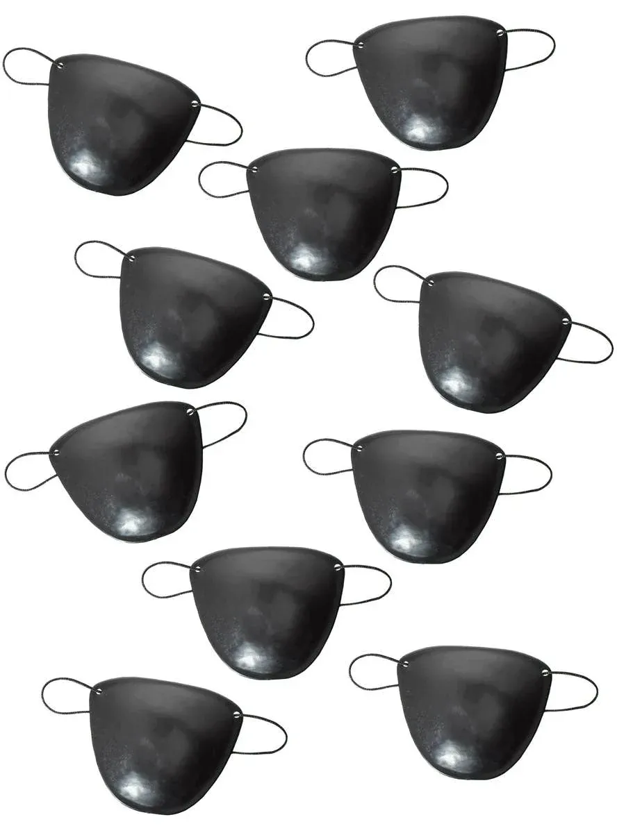 Basic Black Eye Pirate Patch 10 Pack Party Favours - Image 1