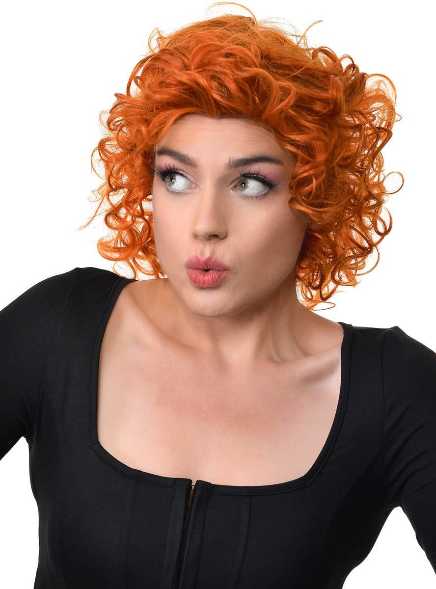 Extra Curly Ginger Annie Style Womens Costume Wig - Image 1