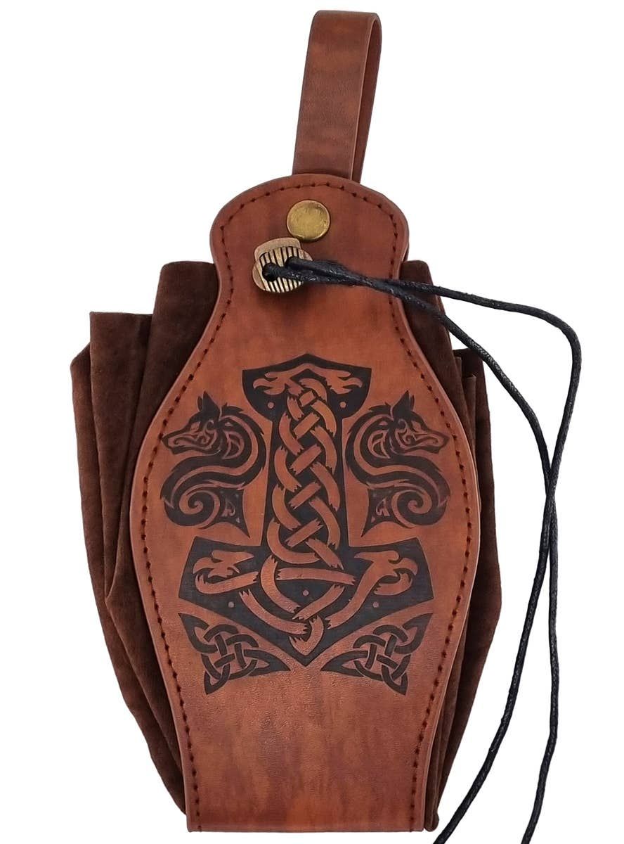 Deluxe Mjolnir Viking Symbol Costume Belt Pouch - Image 1