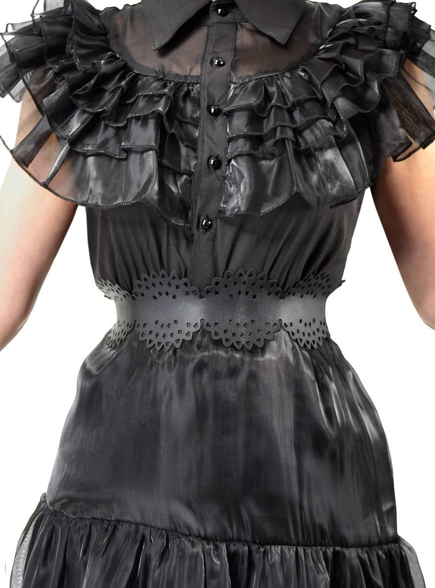 Decorative Womens Black Wednesday Addams Costume Belt - Image 1