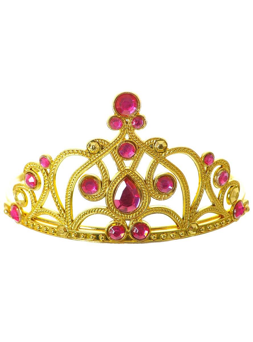Jewelled Pink and Gold Girls Princess Tiara - Image 1