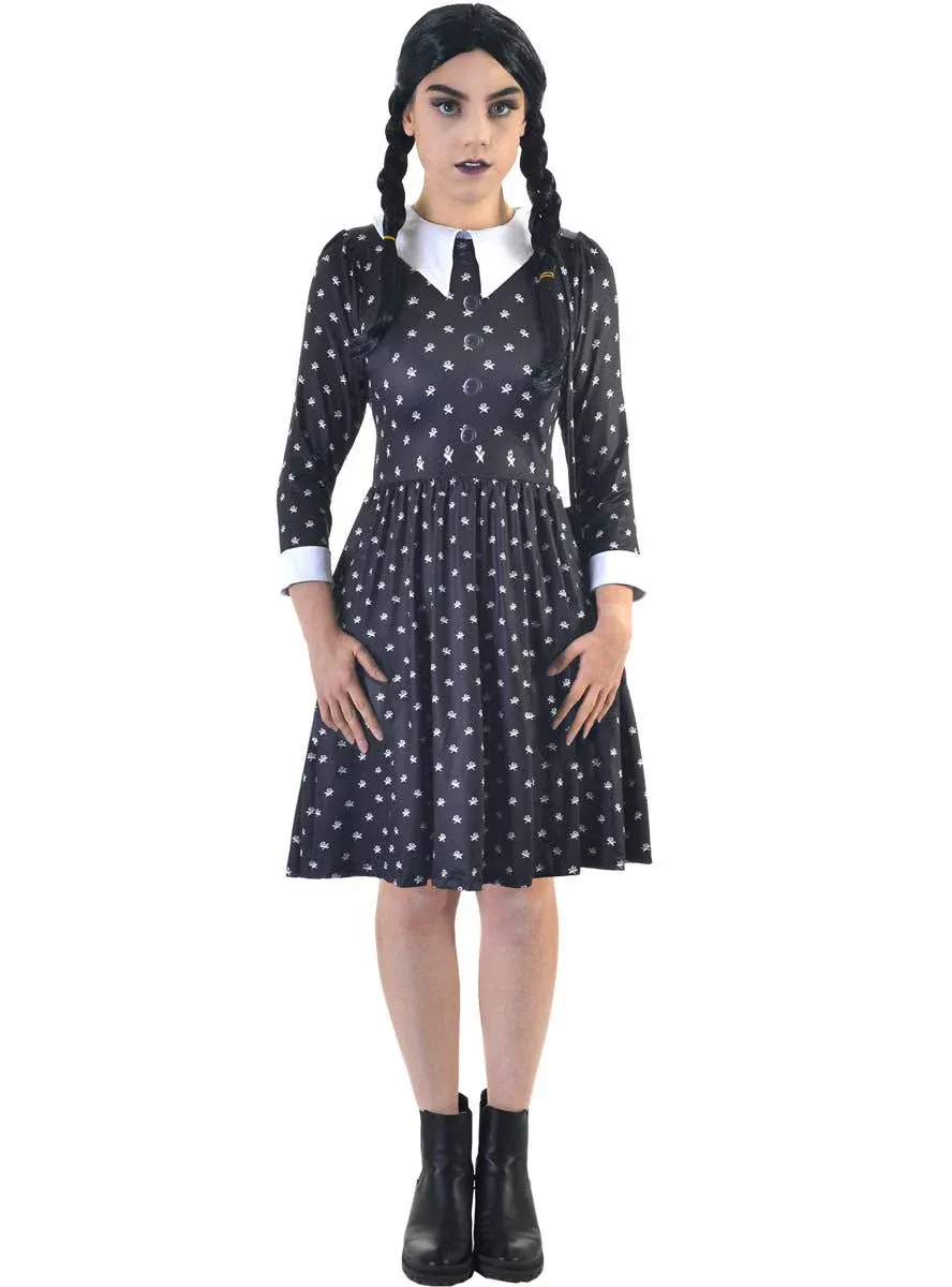 Wednesday Addams Teen Girls Halloween Costume and Bag - Image 1