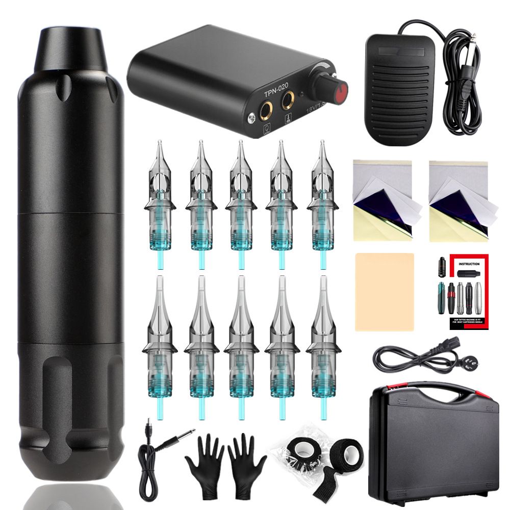 Wireless Tattoo Tattoo Kit Complete with 10pcs Tattoo Cartridge Needles Tattoo Battery Kit Tattoo Complete Wireless Tattoo Machine Kit - Image 1