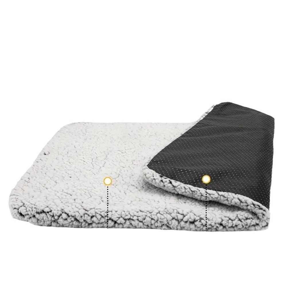 Self Warming Cat Bed Self Heating Cat Dog Mat 40*50cm Extra Warm Thermal Pet Pad  Removable Cover Non-Slip Bottom Washable Non Electric（White face with black background） - Image 1