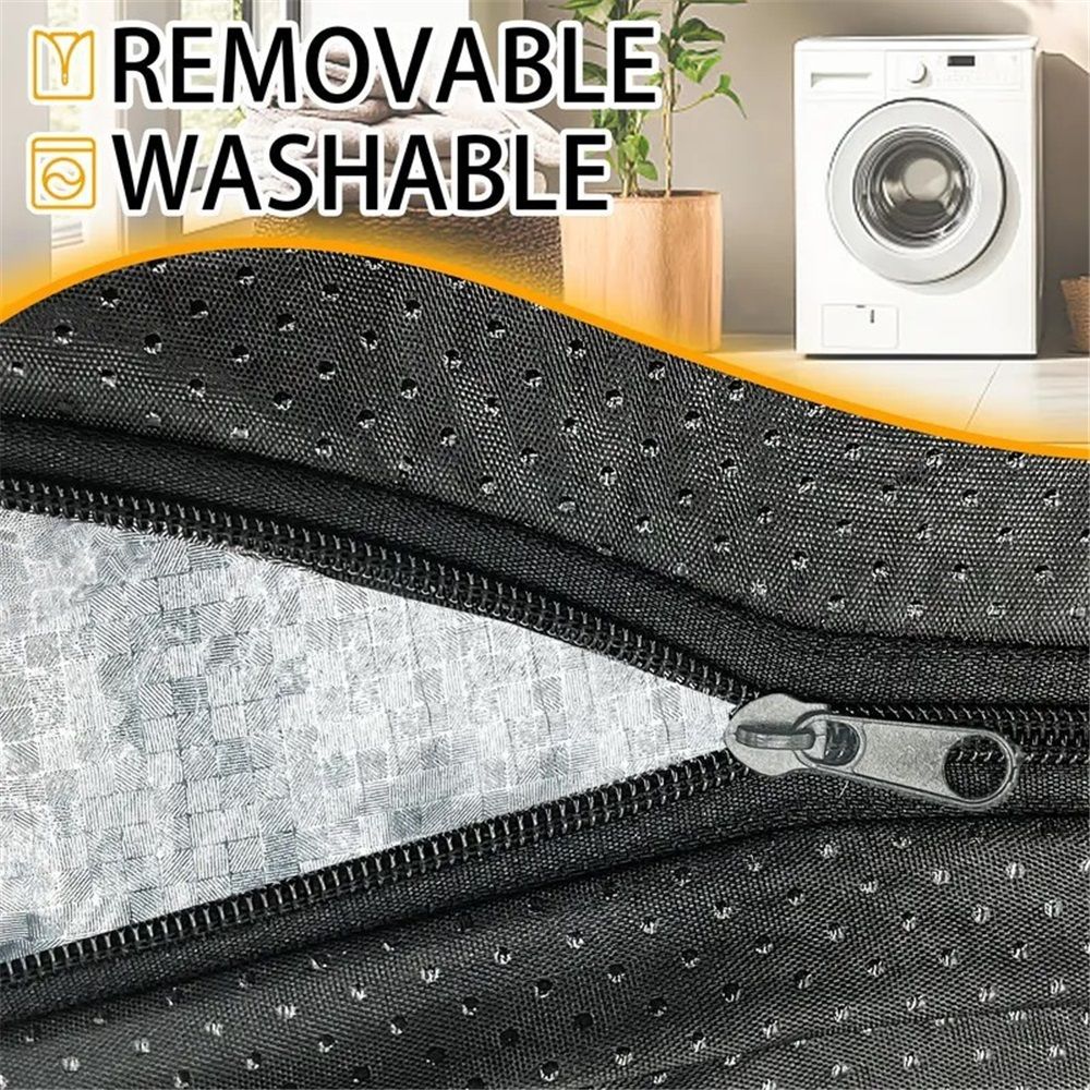 Self Warming Cat Bed Self Heating Cat Dog Mat 40*50cm Extra Warm Thermal Pet Pad  Removable Cover Non-Slip Bottom Washable Non Electric（White face with black background） - Image 4