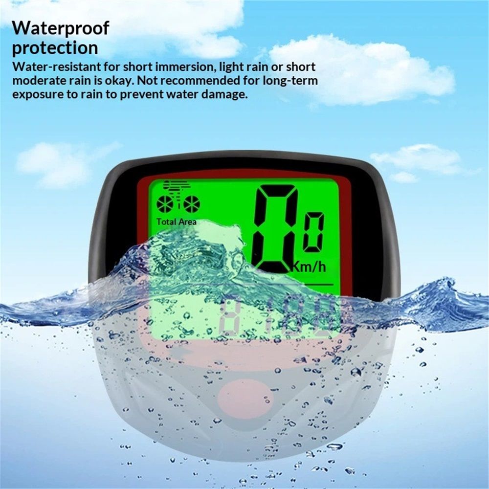 Bicycle Speedometer Odometer Wireless Cycling Computers Waterproof Cycle Bike Computer with LCD Display & Multi-Functions - Image 2