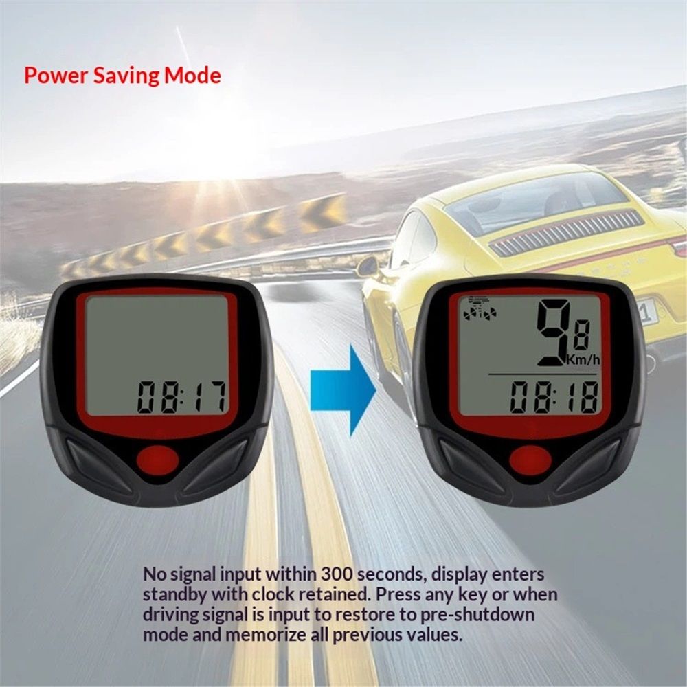 Bicycle Speedometer Odometer Wireless Cycling Computers Waterproof Cycle Bike Computer with LCD Display & Multi-Functions - Image 3