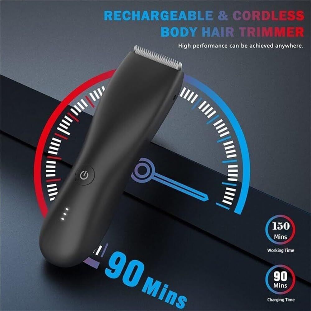Body Hair Trimmer & Electric Shaver for Men and Women for Pubic Hair, Chest, Legs & Bikini Line, Waterproof & Rechargeable, （7800 Black Bottom） - Image 2