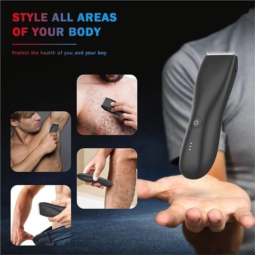 Body Hair Trimmer & Electric Shaver for Men and Women for Pubic Hair, Chest, Legs & Bikini Line, Waterproof & Rechargeable, （7800 Black Bottom） - Image 4