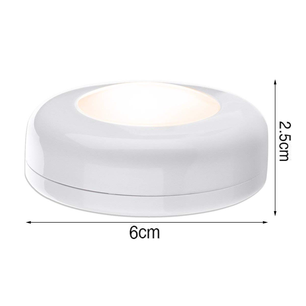 Closet Lights Battery Operated, Push Button, Tap, Press, LED with Remote Controll, Dimmable, Stick on Lights for Cabinet Counter Shelf (Six lights and two remote controls,Battery not included) - Image 2