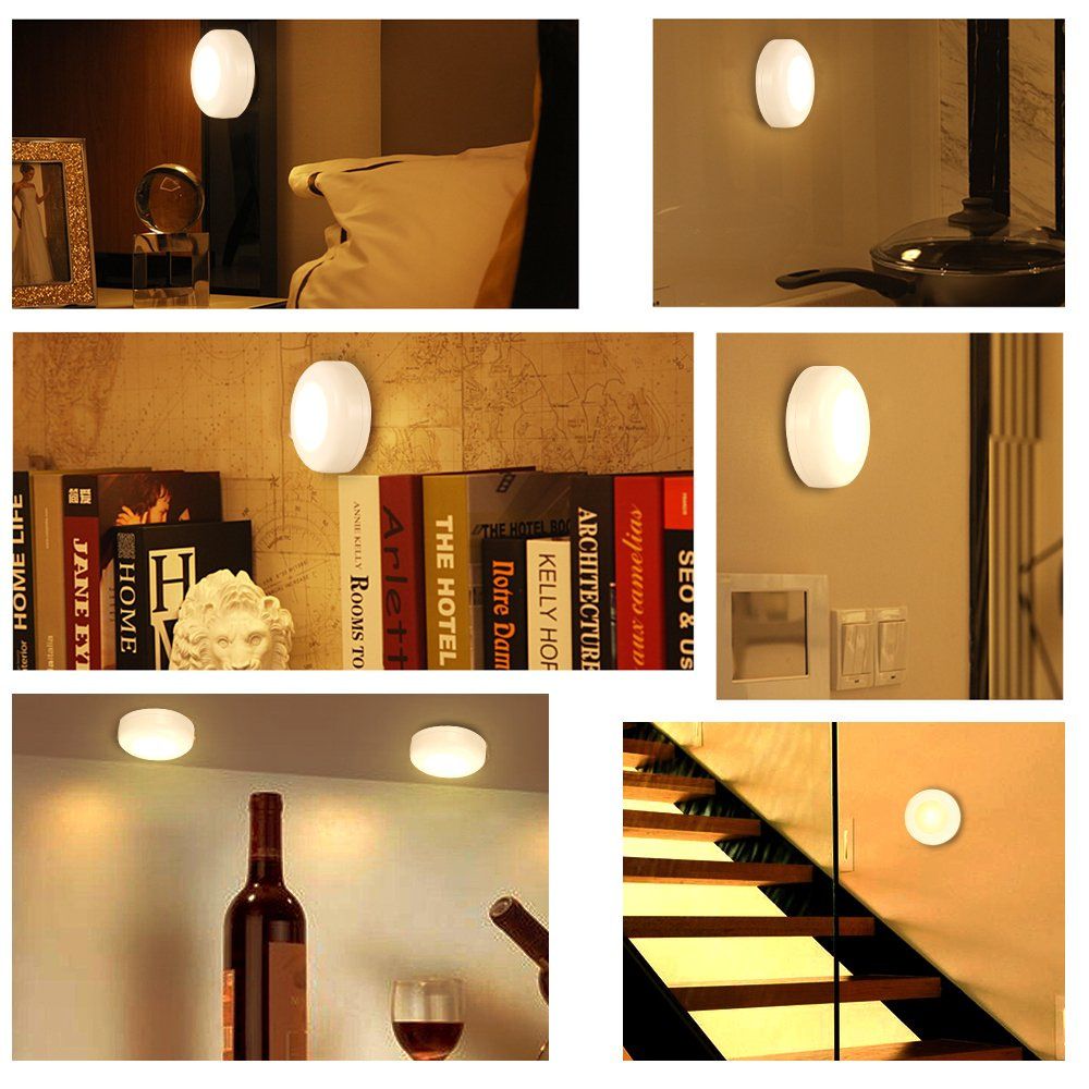 Closet Lights Battery Operated, Push Button, Tap, Press, LED with Remote Controll, Dimmable, Stick on Lights for Cabinet Counter Shelf (Six lights and two remote controls,Battery not included) - Image 4
