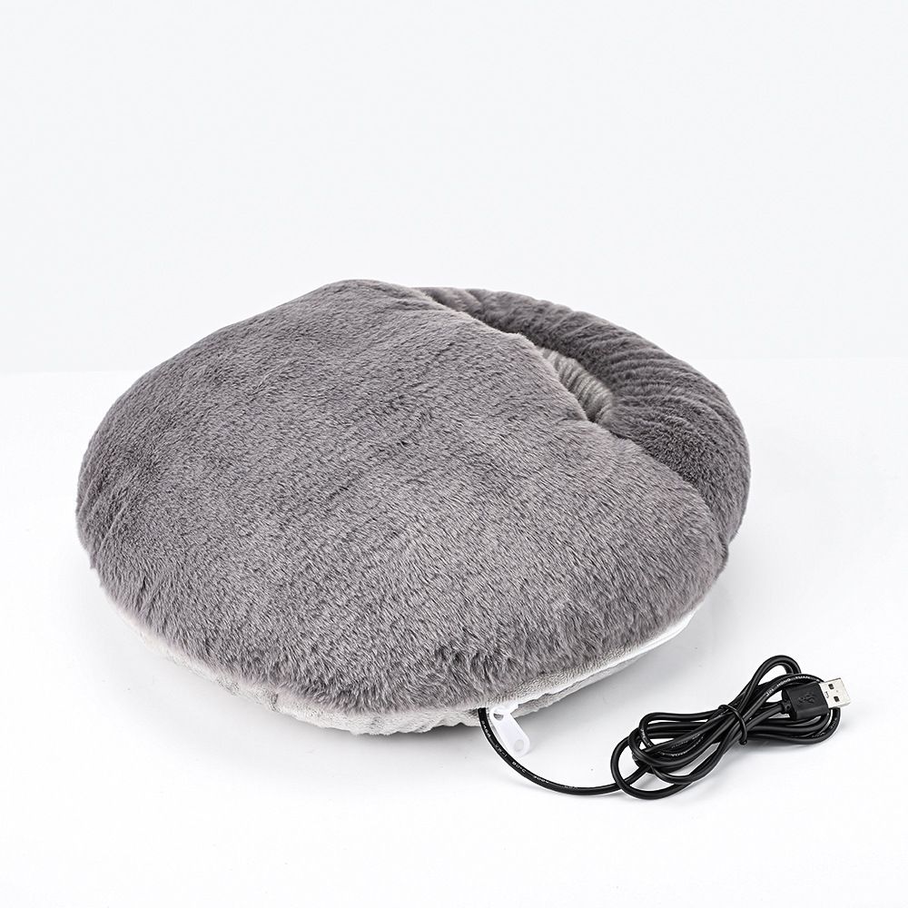 Electric Heated Foot Warmers USB Slippers for Men and Women, Heating Pad Feet Warmer,Foot Heating Warmer for Heat Therapy and Pain Relief Gray - Image 1