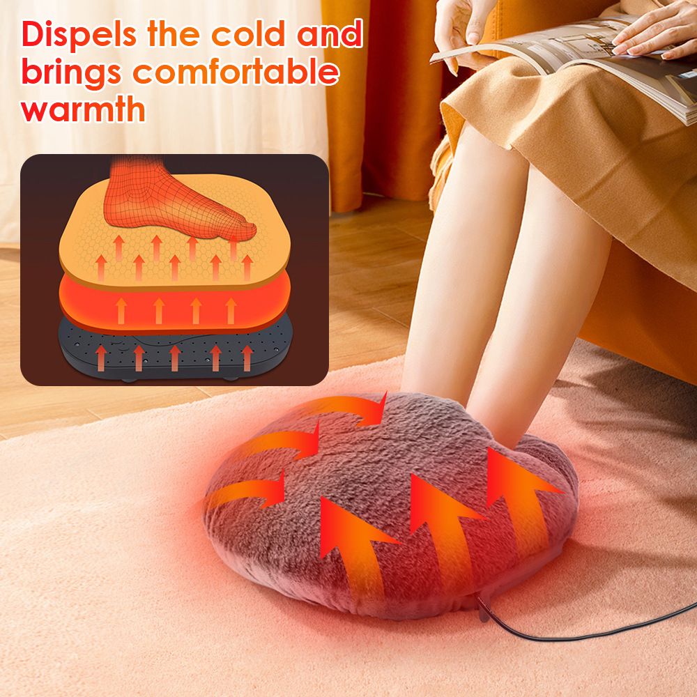 Electric Heated Foot Warmers USB Slippers for Men and Women, Heating Pad Feet Warmer,Foot Heating Warmer for Heat Therapy and Pain Relief Gray - Image 3