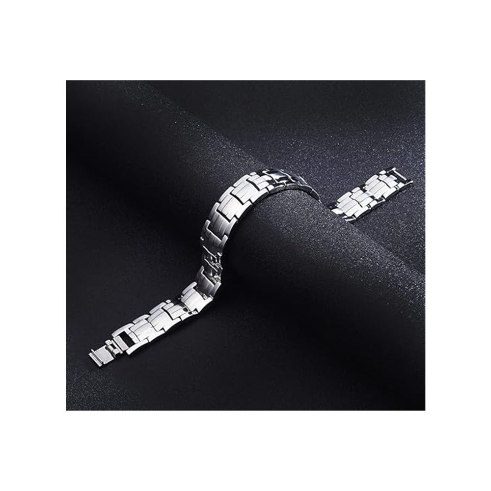 Zinc alloy Cross Bracelet for Men,Magnetic Therapy Bracelet with Magnets - with Double Row 4 Elements Magnets - Image 4